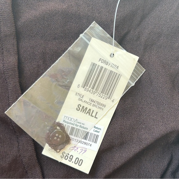 INC international concepts Brown Cardigan V Neck Button Up Sweater - Picture 15 of 16